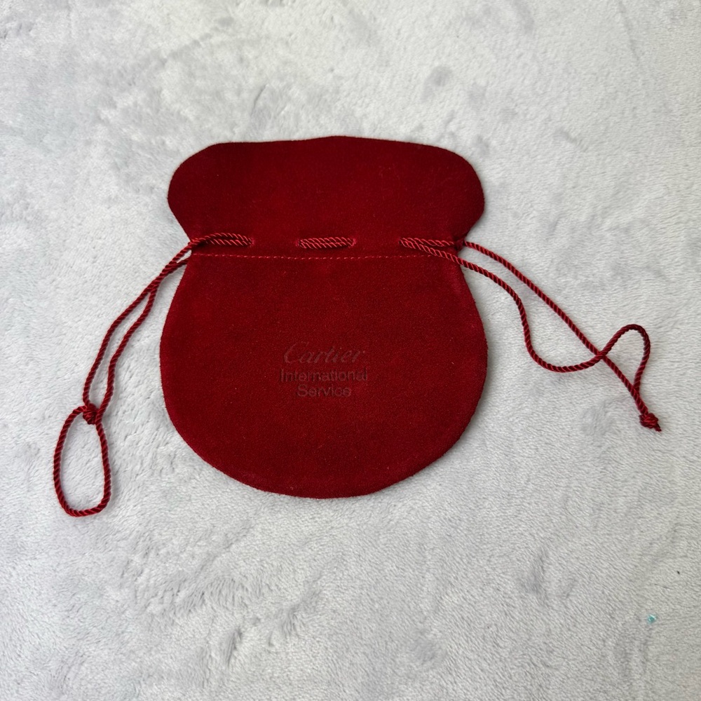 Cartier International Services Red Suede Watch Repair Drawstring Pouch
